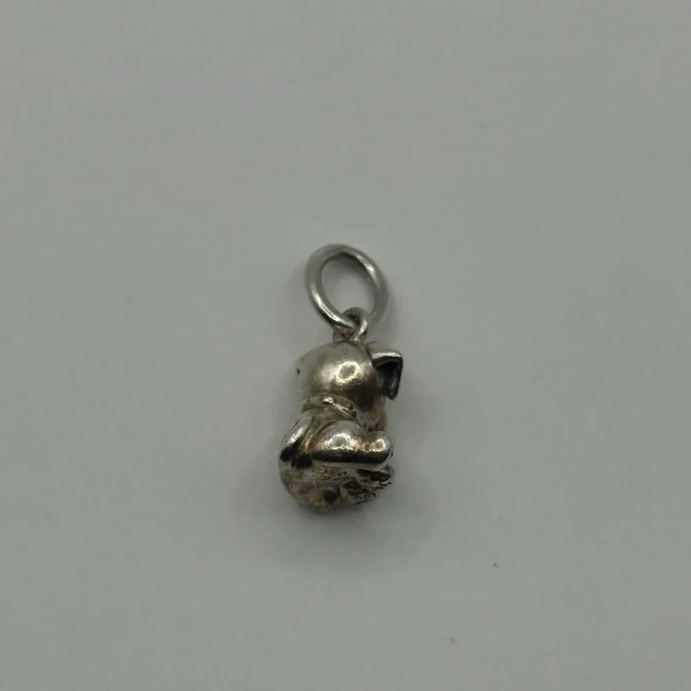 Pandora‎ Snake Chain Slider Bracelet w/ Puppy Charm & Infinity Heart Dangle S925